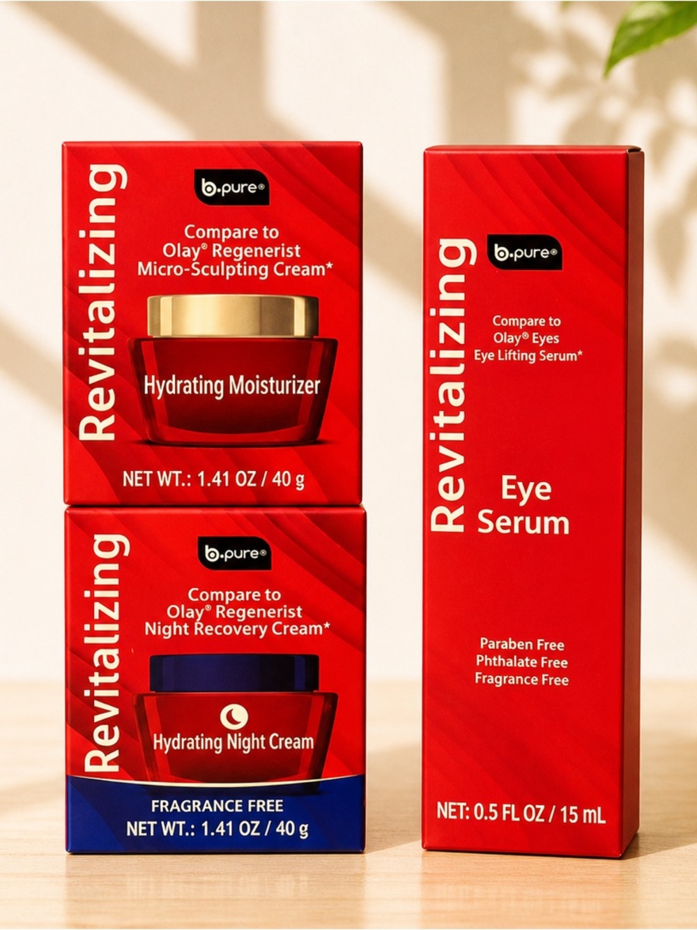 Revitalizing Skincare Bundle Moisturizer Night Cream Eye Serum New